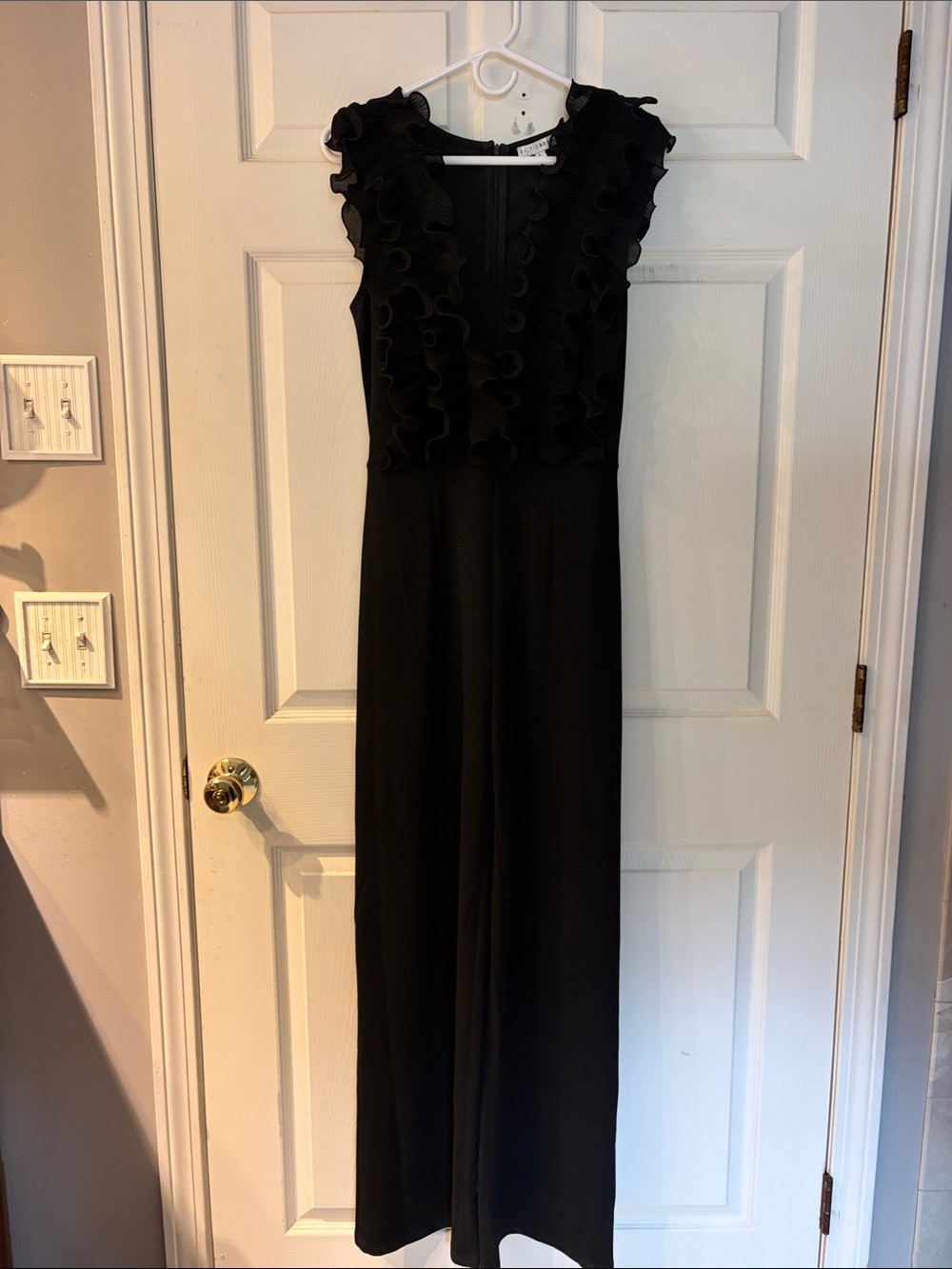 Black Ruffle Sleeveless Jumpsuit
